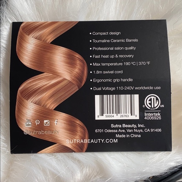 NEW Sutra Mini Compact Ceramic Hair Curling Iron - Picture 2 of 3